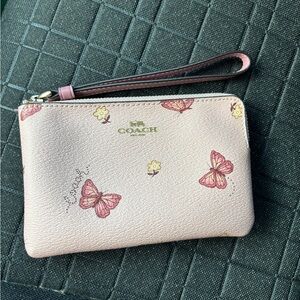 Coach Pink Wristlet with Butterfly Design! 🦋👛